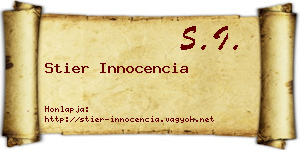 Stier Innocencia névjegykártya